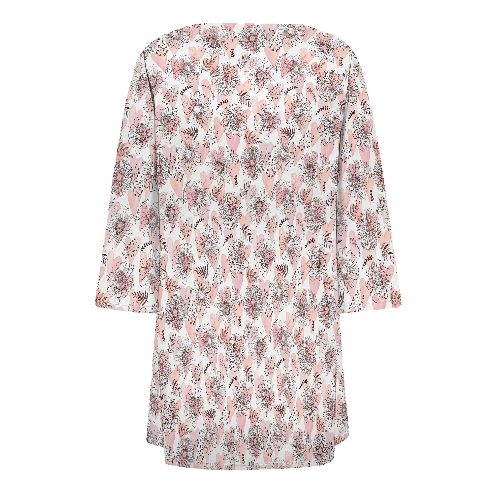 Blusa fina con estampado floral ligero de media manga para mujer Camisas Abrigo Cárdigan Tropical con bolsillo ​