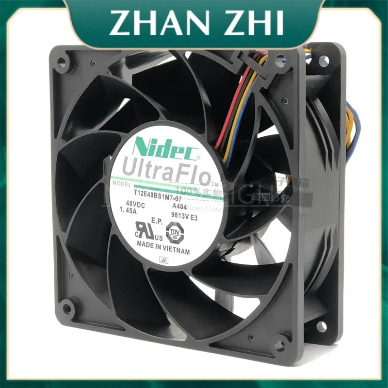 New Cooler Fan For Nidec T12E48BS1M7-07 A464 A461 DC 48V 1.45A 120x120x38mm 4 Pin Ultra FLO Server Cooling Radiator