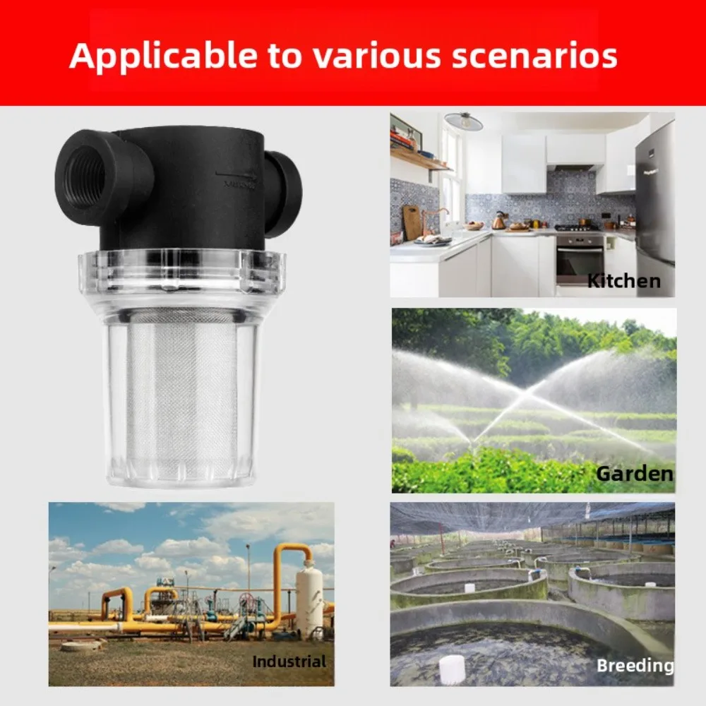 فلتر ما قبل الأنابيب، مصفاة بلاستيكية لترشيح رواسب أنابيب الحديقة، والري، وغسيل السيارات ومنقي مياه تربية الأحياء المائية #4