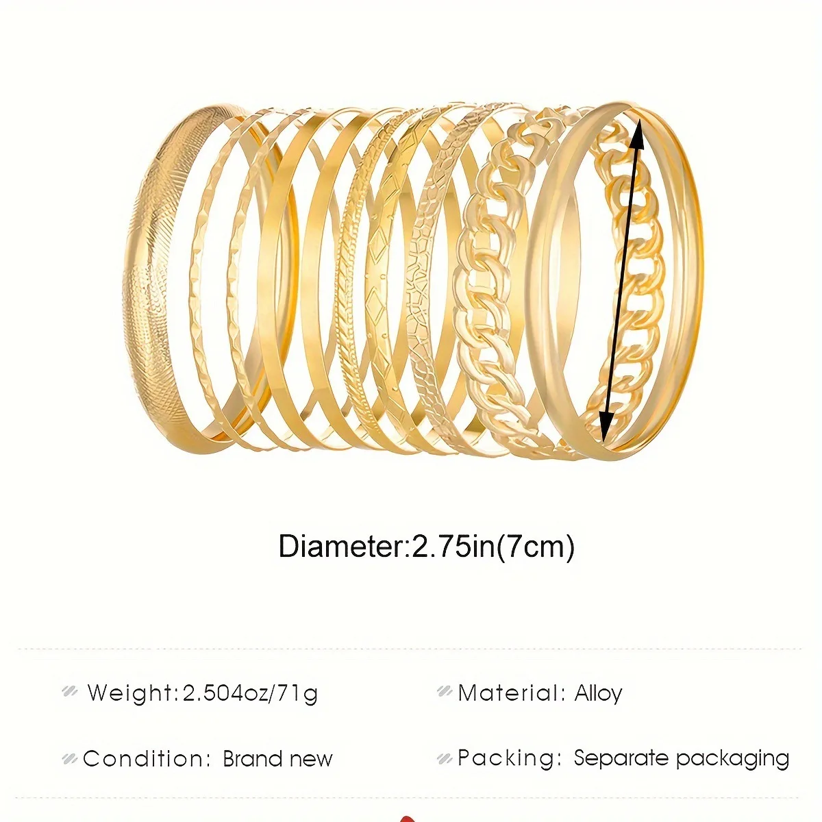 10pcs Elegant Retro Women's Overlapping Bracelets Set, Daily Wear
