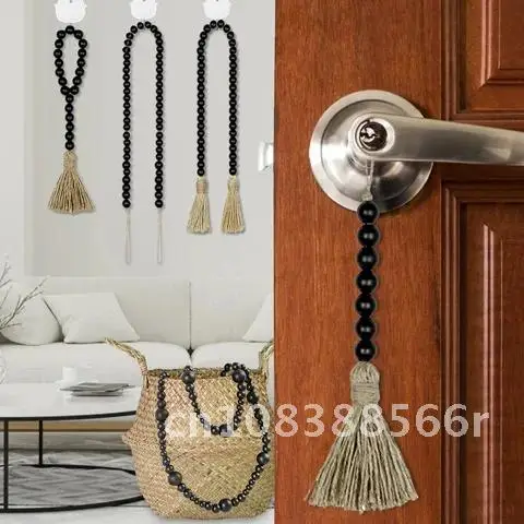 

Bohemian Style Tassel Natural Wood Bead Garland Large Wall Hanging Decoration Hanging Decorations Home Decorations Garden Decor