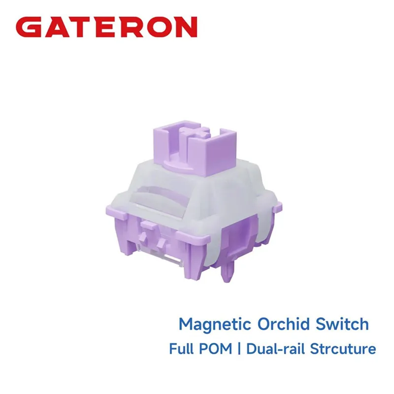 

GATERON Magnetic Orchid Full POM switch, Dual-rail Structure, Rapid Trigger HE, Hall Sensor Effect for Magnetic Keyboard Gaming