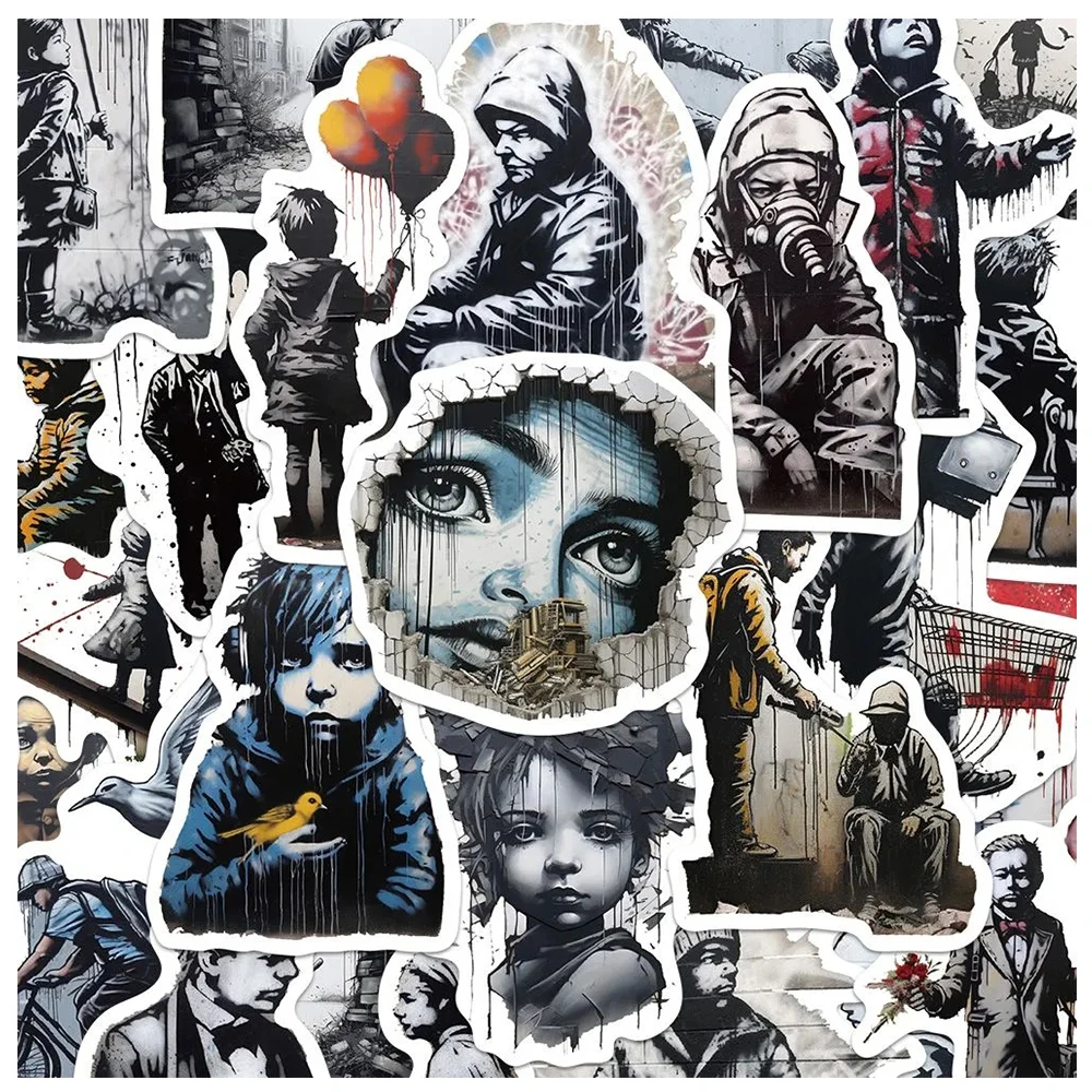 10/30/50pcs Banksy Stickers Banksy Art Graffiti Stickers for Laptop Luggage Skateboard Motorcycle Waterproof Cool Sticker Packs