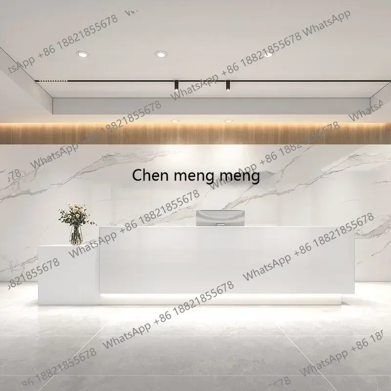 Asmt49 Asmt49Company Reception Desk Property Reception Table L-Shaped Corner Marble Slate Bar
