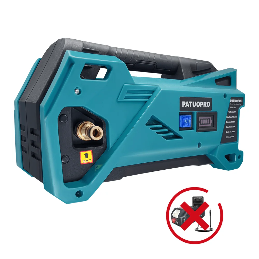 PATUOPRO 20m Draadloze Besproeiingsmachine Elektrische Waterpomp Oplaadbare Pomp Tuin Watering Power Tool Voor Makita 18V Batterij