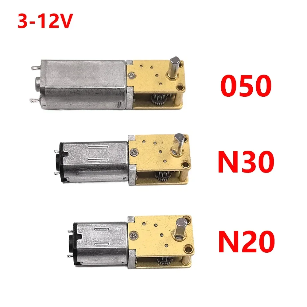 Micro Mini 050 N30 N20 Worm Gear Motor DC3V-12V 6V 9V Slow Speed Reduction All Metal Gearbox Engine Right Angle Output Shaft