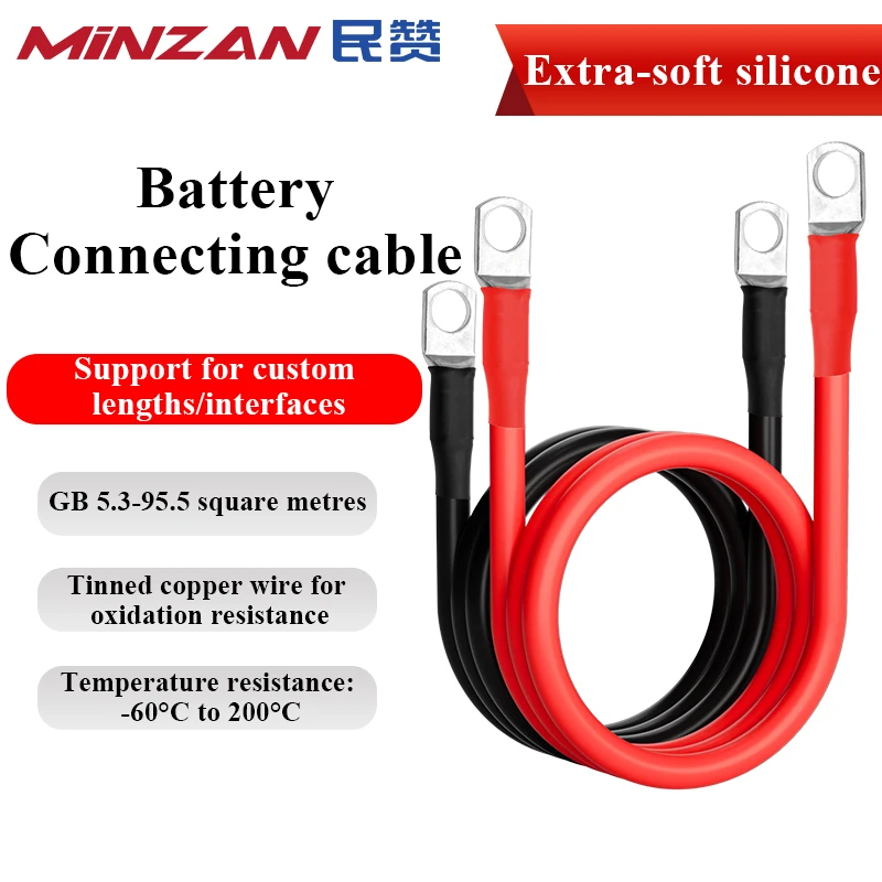 

1/2/3/4/6/8/10 AWG Extra Flexible Silicone Wire Battery Power Cable with Copper Ferrule Connector for RC Car Solar Inverter Use