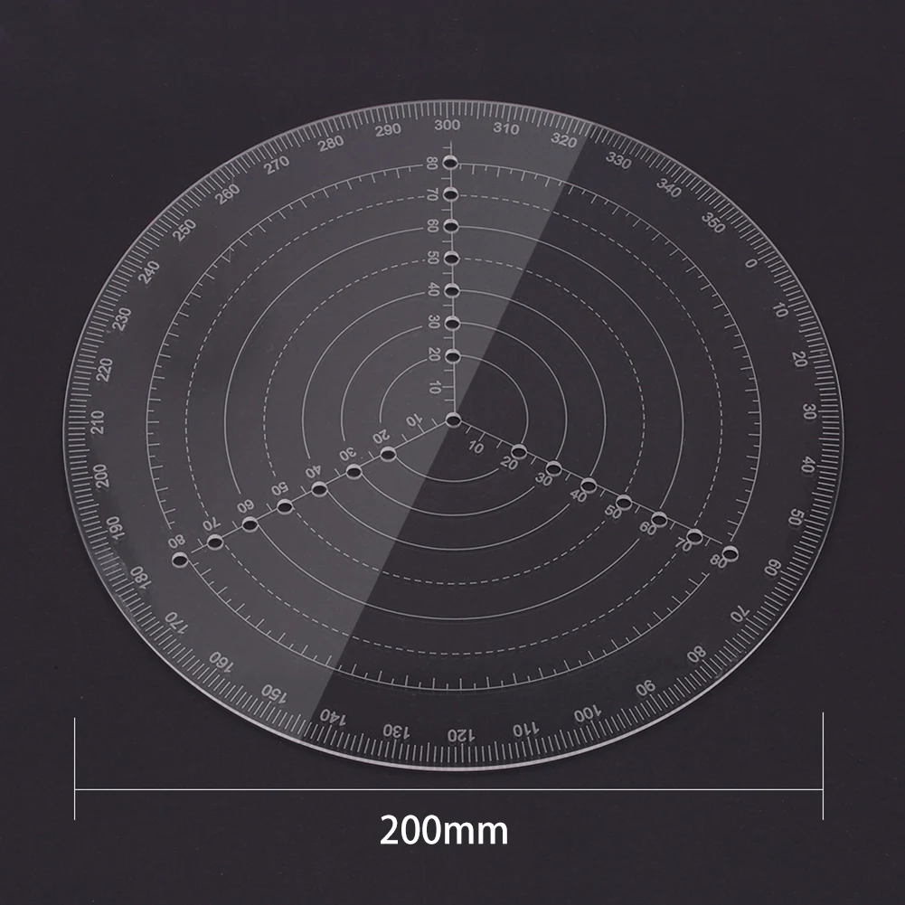 Round Center Clear Acrylic Finder Creative Lathe Work Compass Circle Gauge Processing Tool Wood Turning Drawing Center Finder