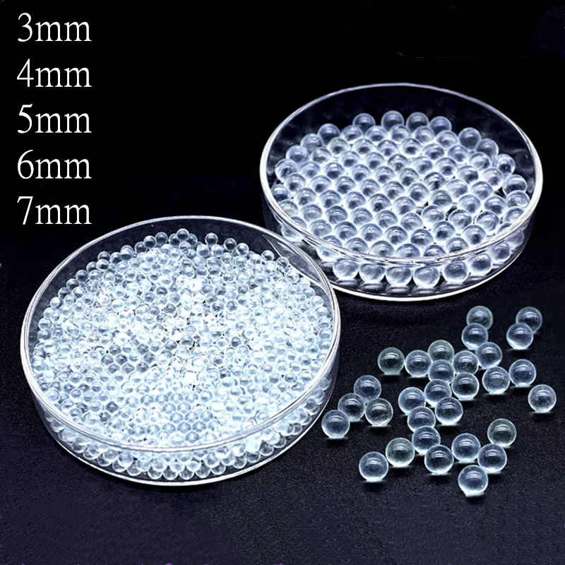 1000 sztuk DIA 3/4/5/6/7mm laboratoryjne antypoślizgowe przezroczyste szklane koraliki o wysokiej precyzji szklane kulki sodowe do eksperymentu szkolnego