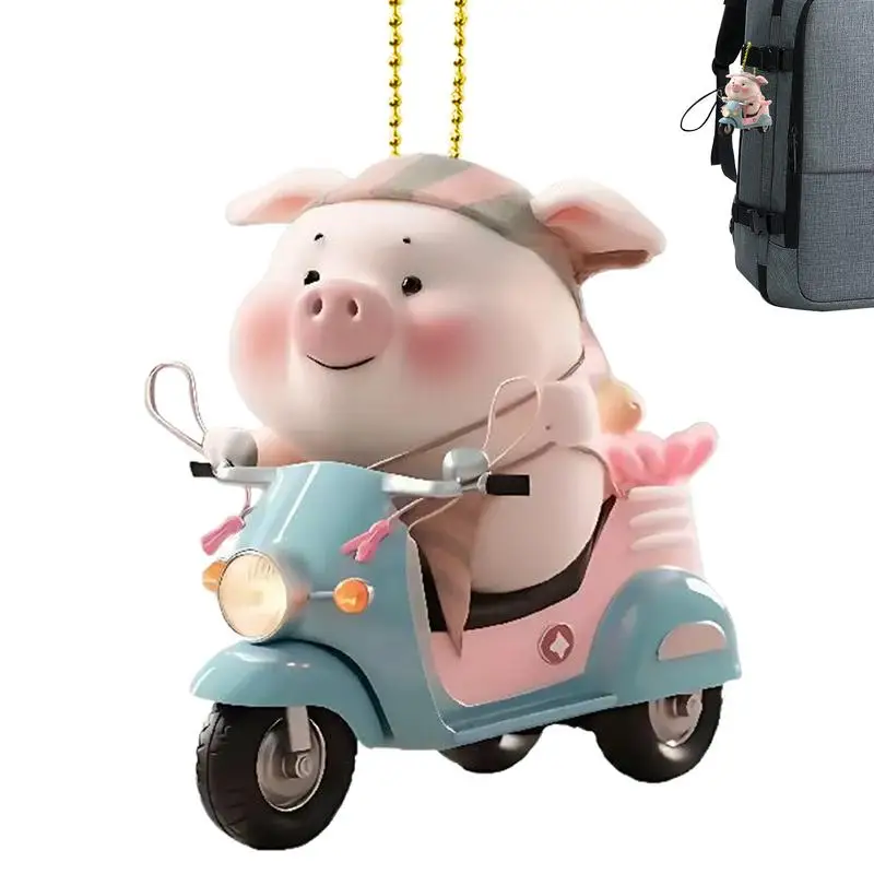 

2D Piglet Key Chain Piglet Shape Fashionable Car Interior Pendant Cute Acrylic Backpack Decoration Car Interior Accessories