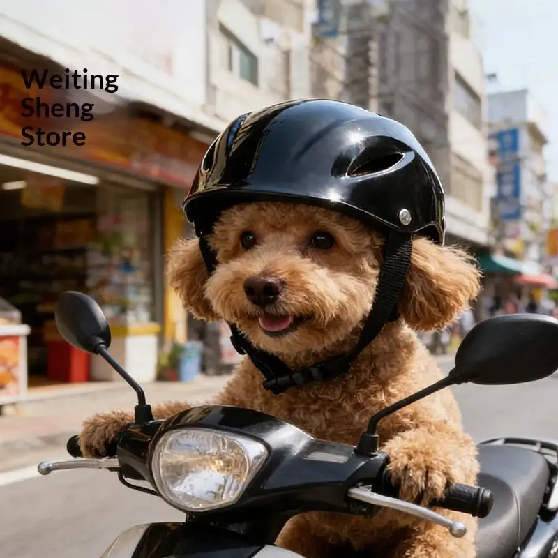 Durable Fashion Plastic Pet Dog Helmet Adjustable Ventilated Holes Puppy Cat Safety Hat Toy Helmet Pet Costume Gift Accessories