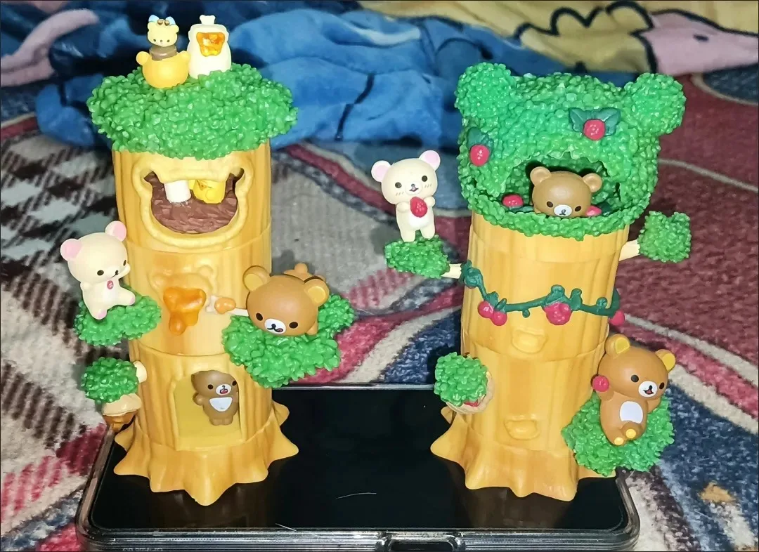 6pcs Rilakkuma Forest Tree Stump House Series Cartoon Korirakkuma Kiiroitori PVC Action Figure Collectible Model Set Gifts