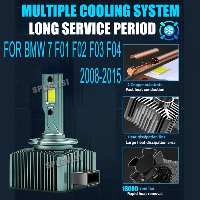 

6000K White double ball fan cooling D1R/85415/66144 LED Headlight For BMW 7 F01 F02 F03 F04 2008 2009 2010 2011 2012-2015