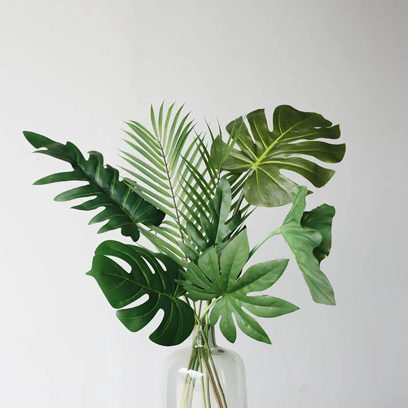 59CM Turtle Leaf Artificial Plant Nordic Ins Home Decoration Wedding Ornament Plant Rainforest Octagonal Leaf