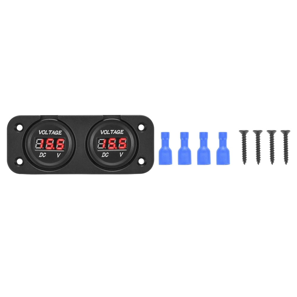 Waterproof Dual USB For Charger Digital LED Voltmeter For Car Boat Motorcycle RV Marine Voltage Gauge Meter Dashboard Monitor To