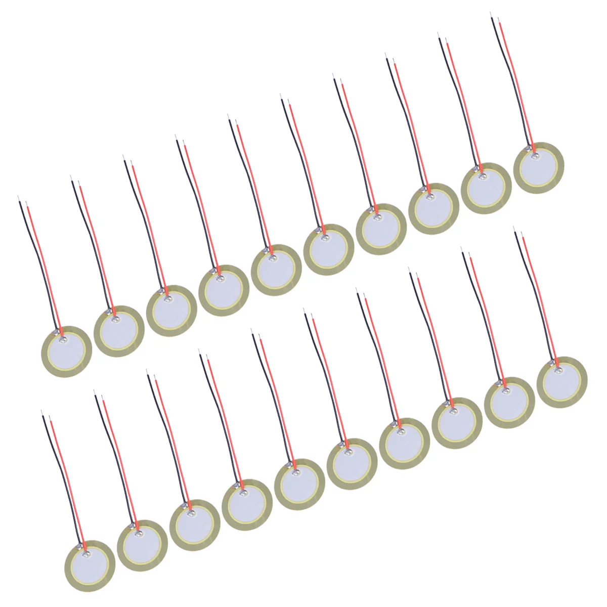 20PCS 20mm Piezo Disc Diaphragm Elements Buzzer Copper Sheet Piezoelectric Ceramic Chips with Leadwires