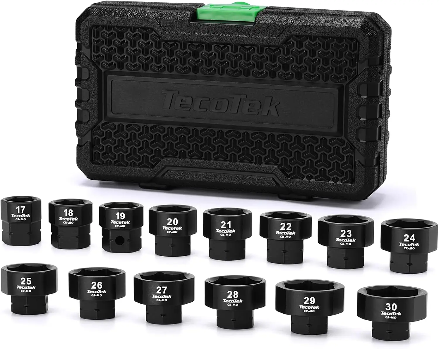 

14-Piece 1/2-Inch Drive Metric Low Profile Impact Socket Set, Stubby Sockets 17-30mm, No Skips, 6 Point, Cr-Mo, for Tight Spaces