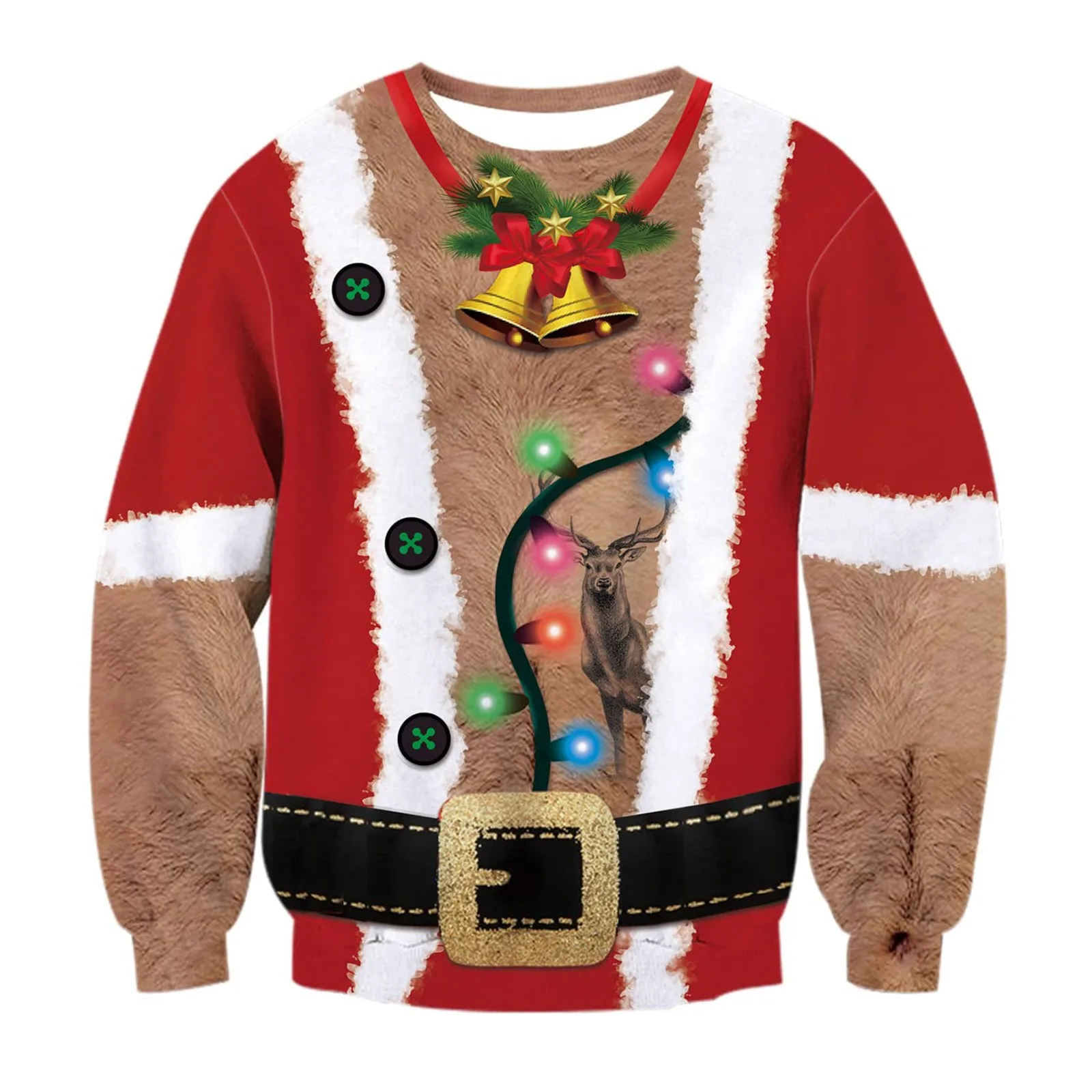 Men Women Christmas Funny Ugly Pullvoers Sweater Novelty 3D Graphic Long Sleeve Round Neck Loose Sweatshirt Para Mujer Sudaderas