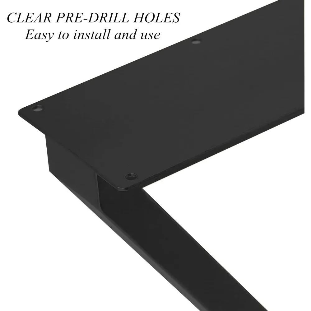 Pernas de mesa de metal resistentes para mesas de jantar e cozinha, 28 x 24, conjunto de 2, pernas de móveis de uso múltiplo