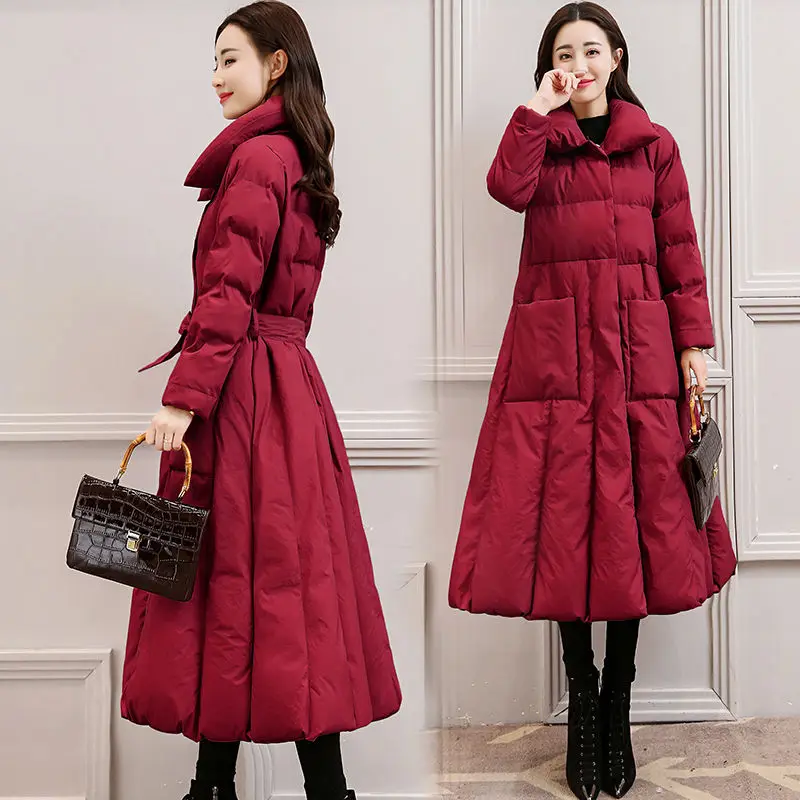 

Women's Winter Cotton Jacket Coat Top Large Size Thickened Mid-length Lacing Loose Atmosphere Vintage New Design Brand Trends
