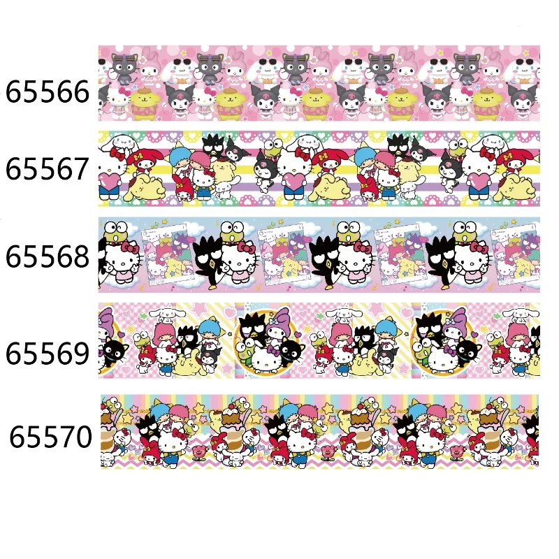 (50yards) Sanrio Cartoon Japanese Grosgrain Ribbon for Hairbows Sewing Accessories Craft Materials Gifts