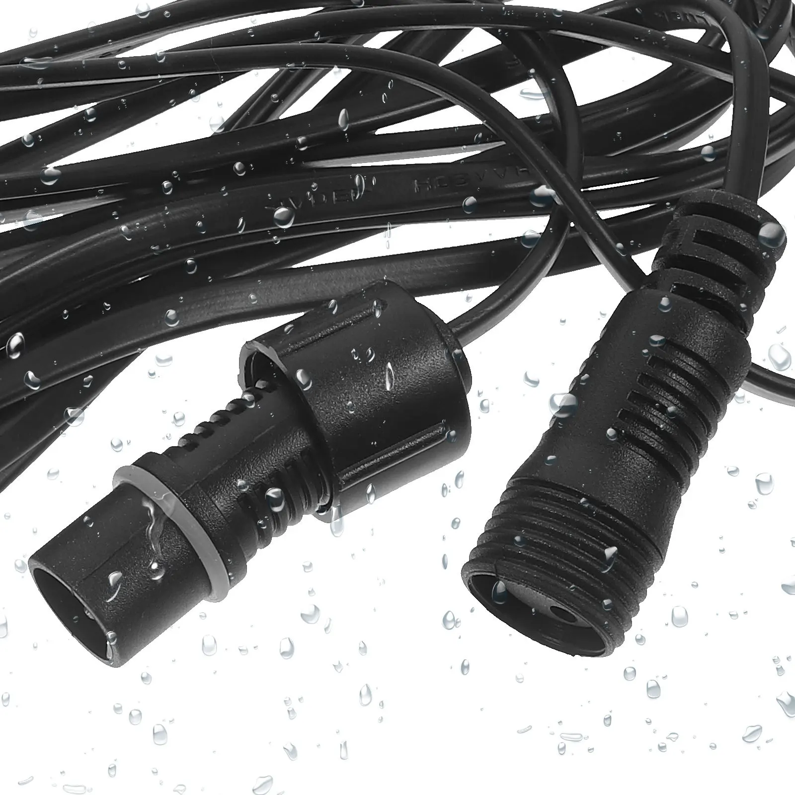 Waterproof Power Pin Extension Cable for LED String Lights Outdoor Extended Cord Christmas Light Extender Versatile