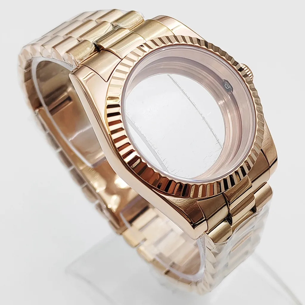 Rose Gold Watch Case 36mm 39mm Sapphire Glass For NH35 NH36 ETA2824 PT5000 ST2130 Miyota8215 8205 821A DG2813 3804 Movement