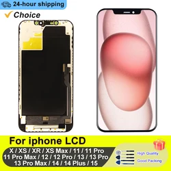 AAA+ OLED For iPhone X XS Display 11 12 Pro LCD 3D Touch 13 Pro Max Screen For 12 Mini 14 Plus incell 15 Plus display 15 Replace