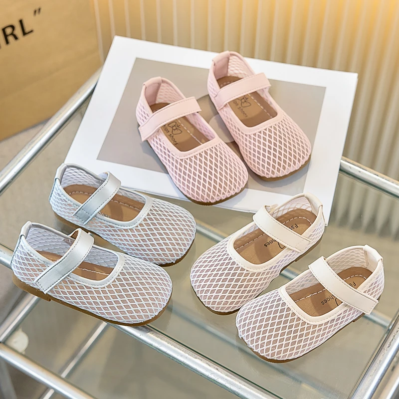

Girls Shoes Air Mesh Spring Summer Flats for Baby Girls Elegant Princess Flats Soft Sole Flexible Casual Shoes for Children