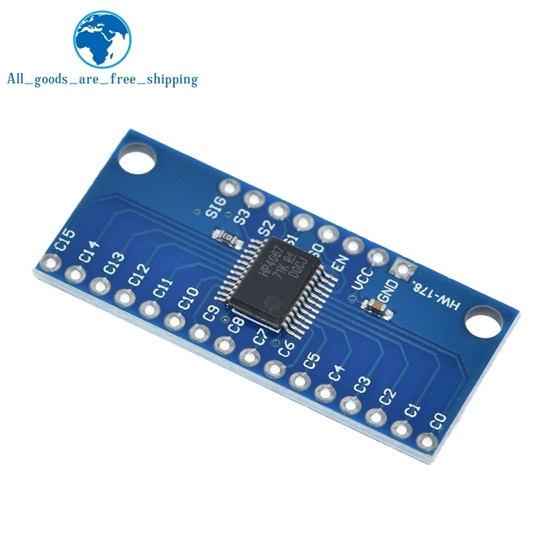 TZT CD74HC4067 16-Channel Analog Digital Multiplexer Breakout Board Module For Arduino