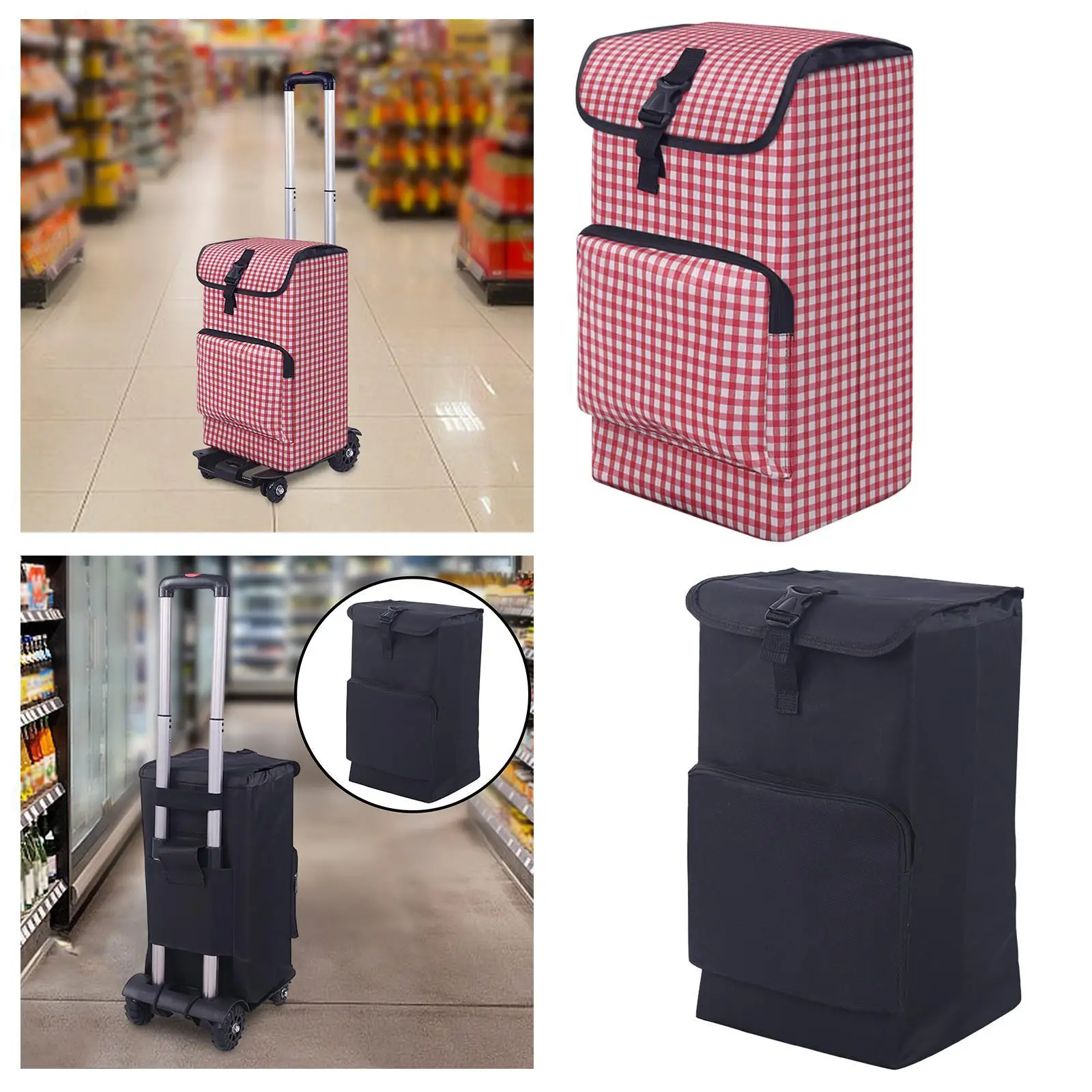 Shopping Spare Bag Large Reusable Pouch for Shopping Cart Fold up Hand Truck Folding Shopping Hand Cart Replacement Bag