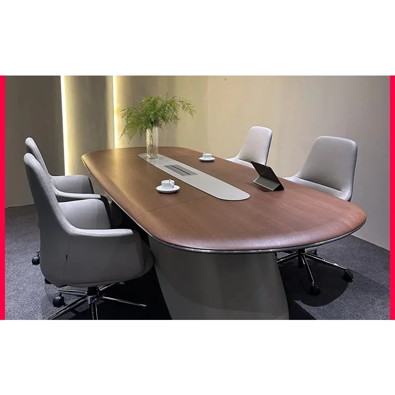 Painted conference table long table, large high-end conference room reception table, simple modern desk training long table
