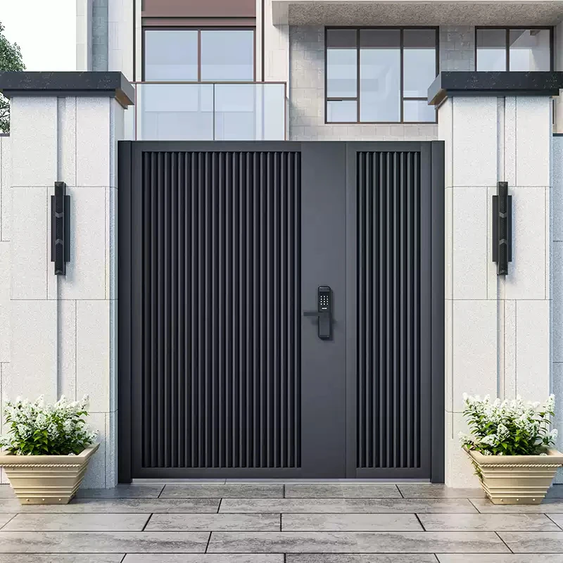 

Modern Simple Style Courtyard Security Door Aluminum Alloy Sliding Garden Door for Rural Self-built Aluminum Art Courtyard Door