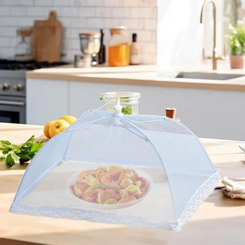 Food Tents For Outdoor Serving Folding Kitchen Square Dish Umbrella Reusable14in Mesh Cover Hangable Screen Tents For Home BBQs