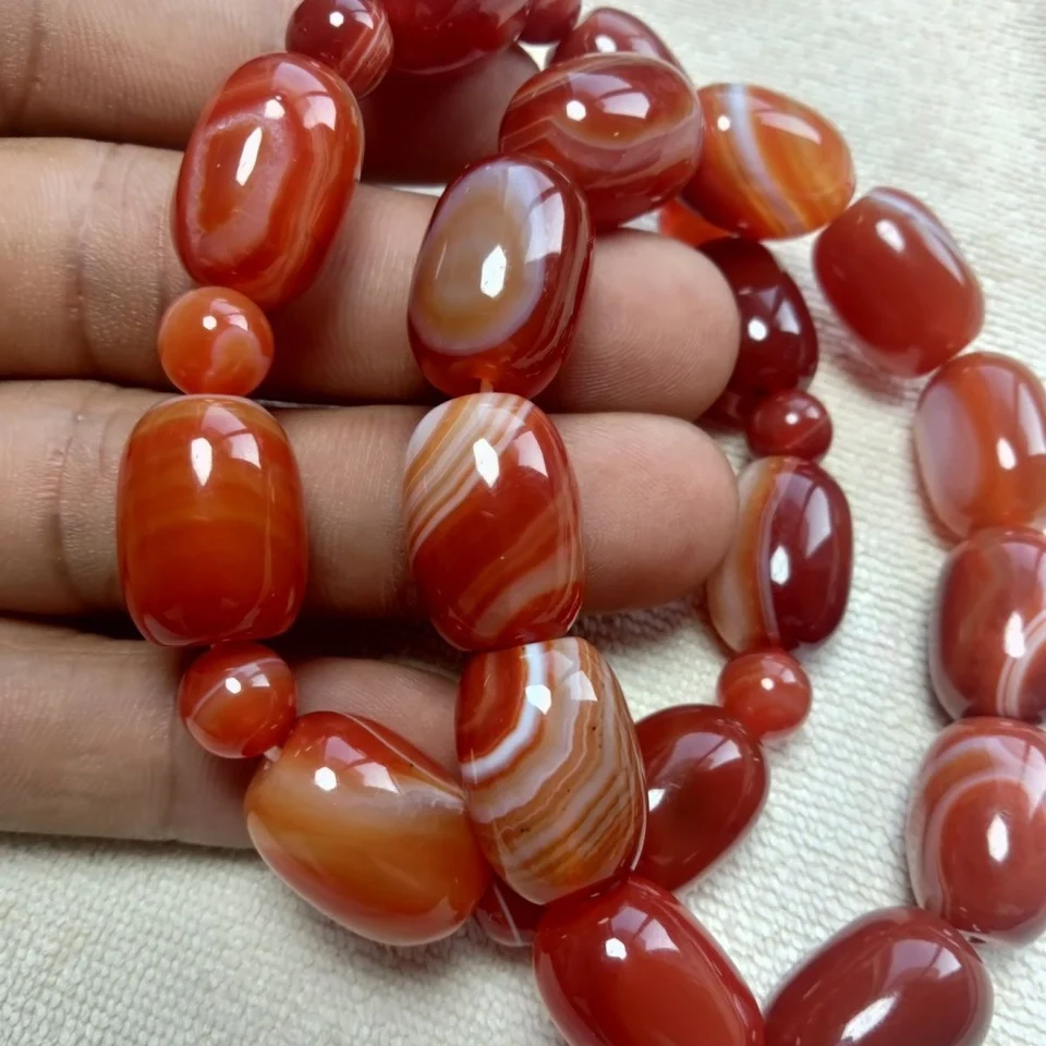 

Silk wrapped red agate bracelets bucket, Zhulu Road Tong ethnic style agate unisex bracelet for men and women