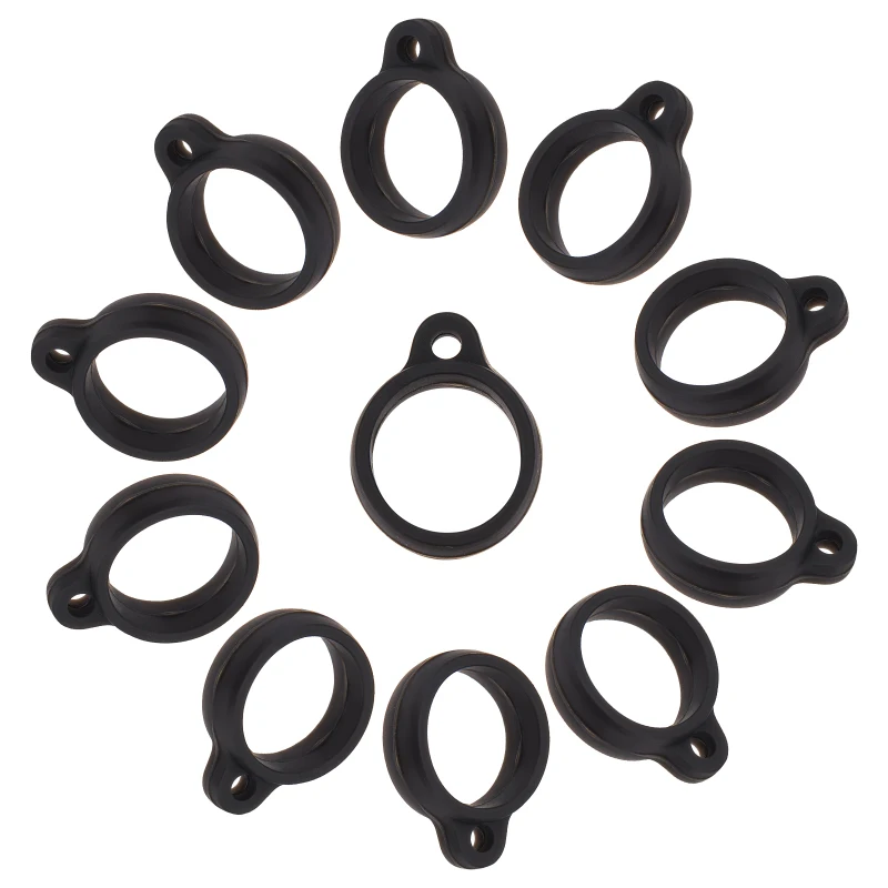 20PCS Anti-Lost Silicone Rubber Rings 13mm Diameter Black Non-Lost O Rings Multipurpose Necklace Lanyard Replacement