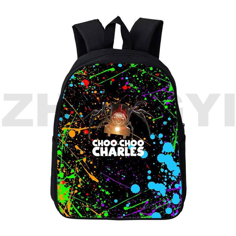 3D Choo-Choo Charles Anime Backpack Men Outdoor Sport Schoolbag 12/16 Inch Study Gifts Book Bag for Kids Women Laptop Travel Bag