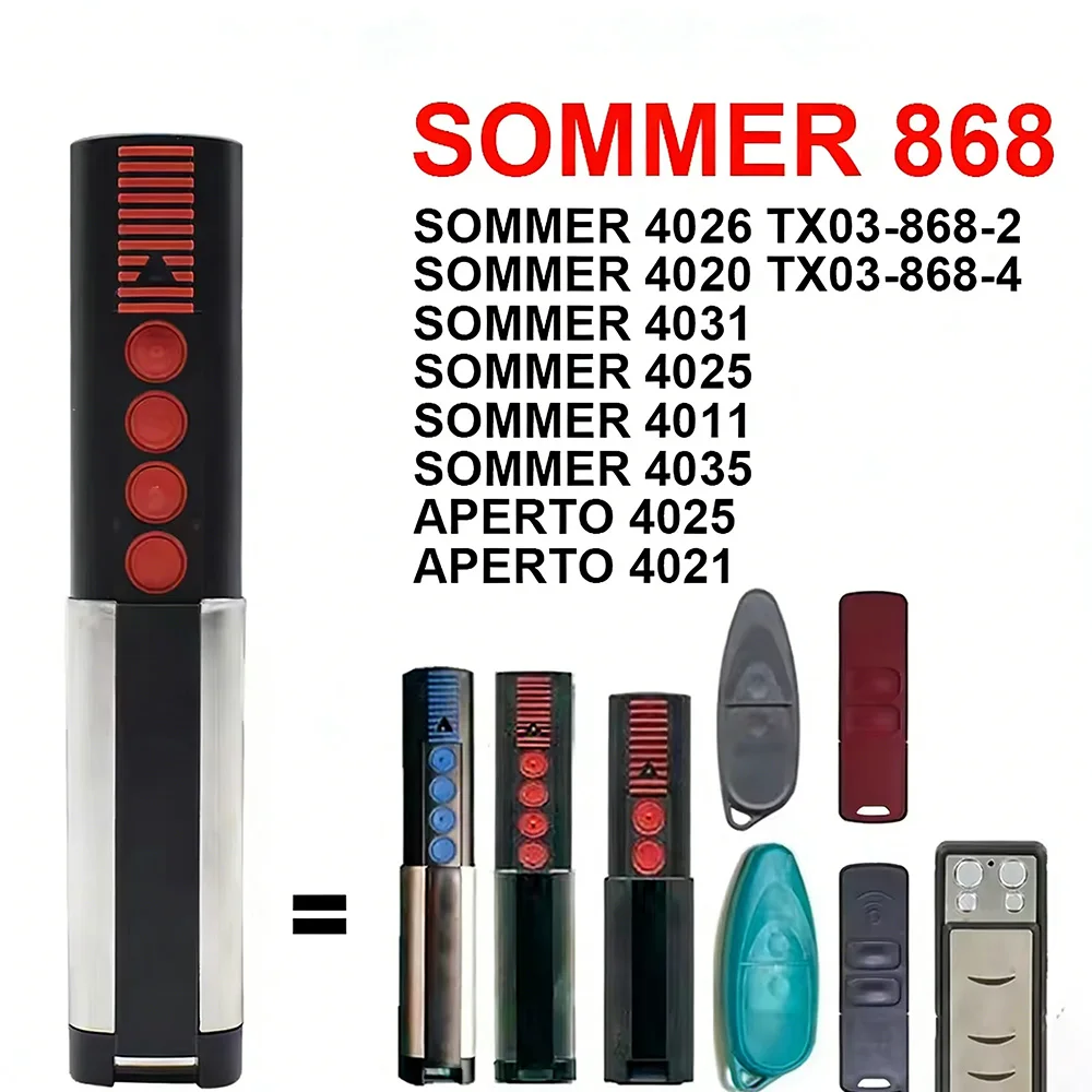 Sommer 4020 TX03-868-4 Europe & America Type Garage Gate Door Opener Remote Controller Rolling Code Transmitter Handset Key FOB