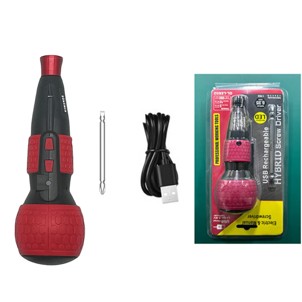 FOR Mini Electric Screwdriver USB Rechargeable Cordless Drill For Home Repair With LED-Light And Dual Mode