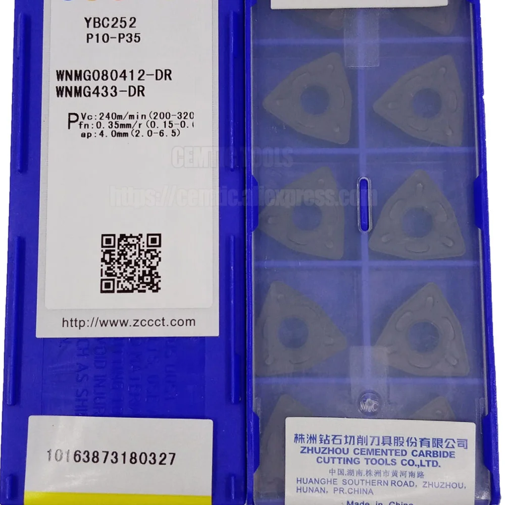 ZCC CnC Carbide Inserts WNMG080412-DR YBC351 YBD152 YBC251 YBD102 YBC252 Lathe Cutting Tools Turning Steel Light-Load Roughing