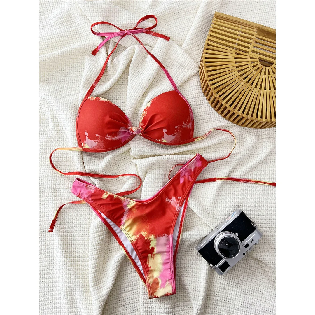 Neuer sexy Batik-Neckholder-BH-Bikini, Damen-Badebekleidung, zweiteiliger Bikini-Set, Badeanzug, Badebekleidung, Schwimmbekleidung V6207 – Detail 9