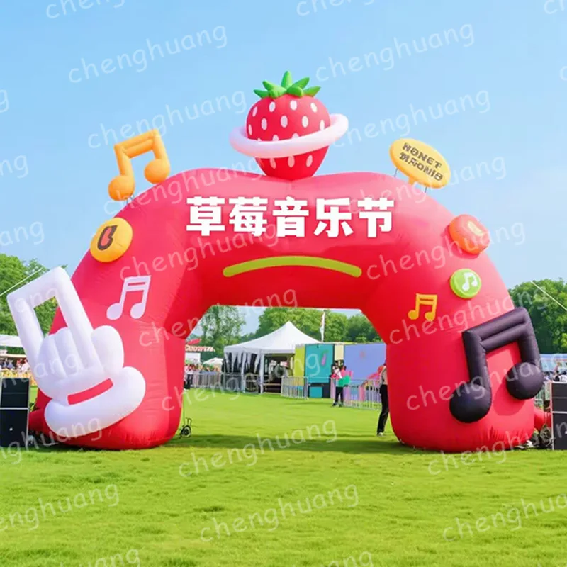 

Giant inflatable strawberry arch gas model, outdoor decoration for shopping malls, party advertising props