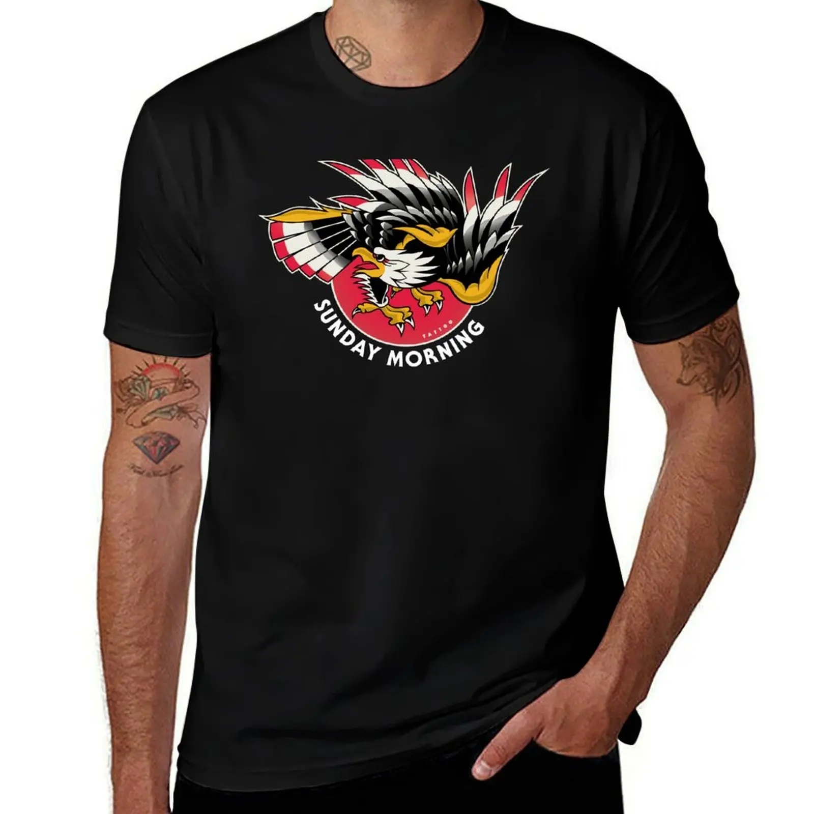 Sunday Morning Tattoo Eagle T-Shirt t shirts for man pack cotton T-Shirt