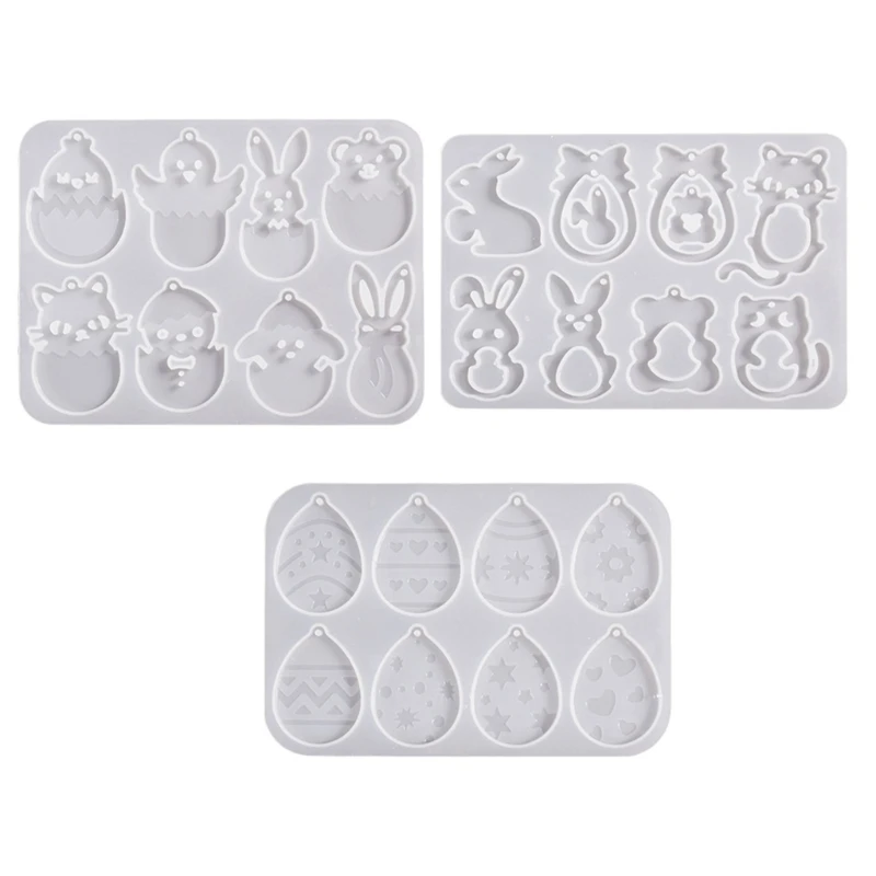 Flexible Silicone Ear Rings Epoxy Mold Stylish Easters Earrings and Pendant Making Mould Epoxy Resin Accessories Molds