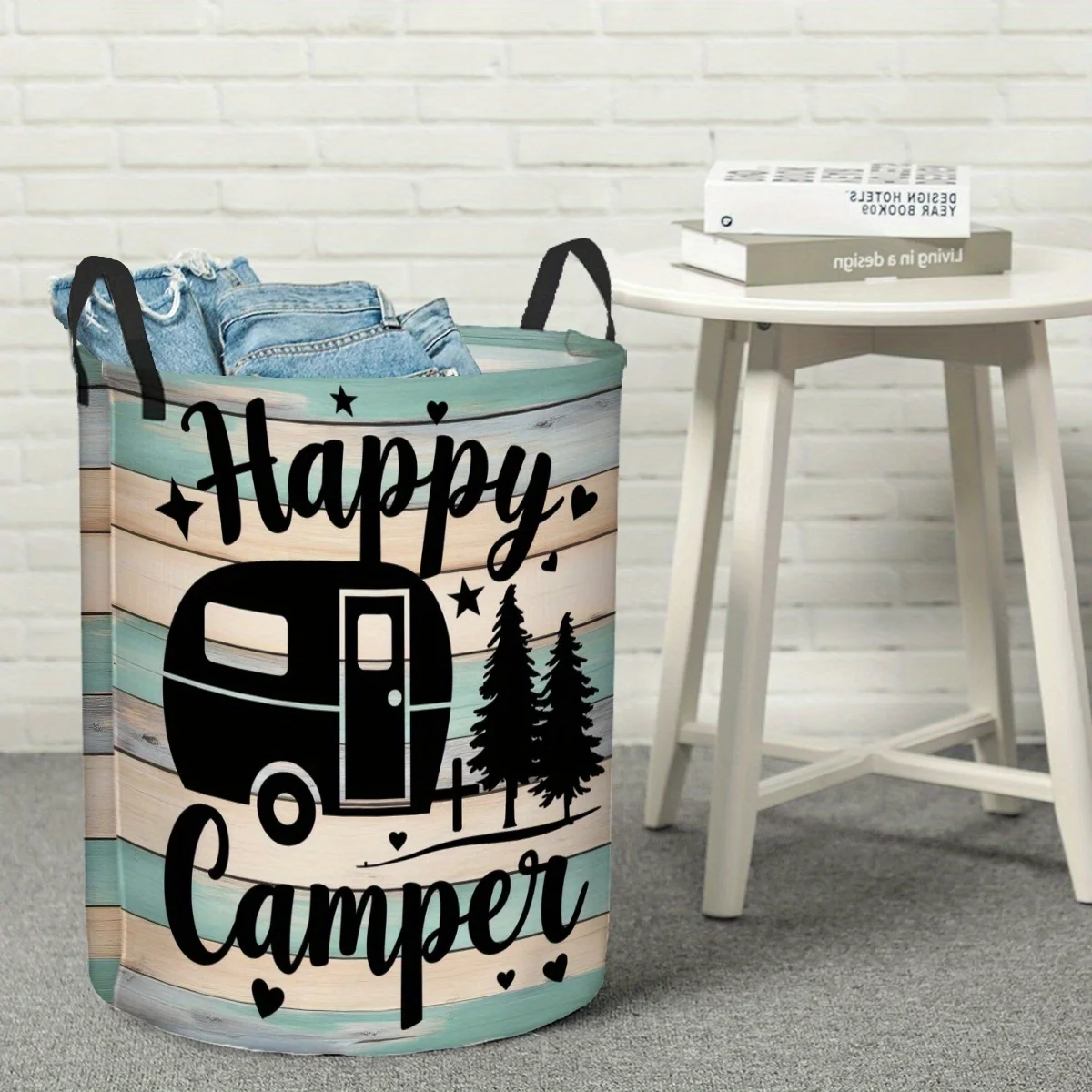 

Складная круглая корзина для белья Camping Adventure Design: компактный контейнер для одежды и разных вещей в шкафу
