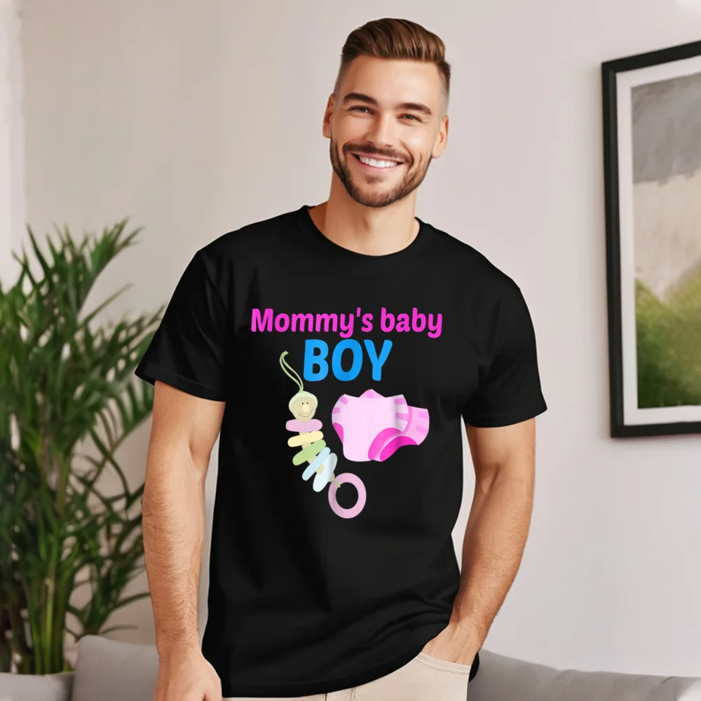 Male Discount Casual Tops Tees Crew Neck Summer All Cotton T-Shirt Outdoor Short Sleeve Mommy Baby Boy Diaper Love Tops Shirts