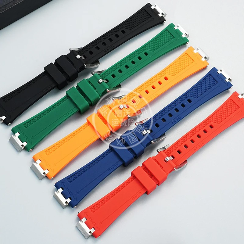 حزام ساعة من السيليكون DIY لسلسلة AIKON QUARTZ AI1008 حزام ساعة من السيليكون مع ملحق سلسلة ساعات بواجهة من الفولاذ المقاوم للصدأ