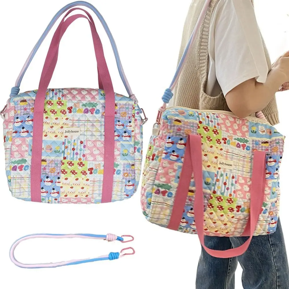 Colorful Pattern Baby Diaper Bag Detachable Straps Large Capacity Crossbody Diaper Tote Reusable Handheld Nappy Storage Pouch