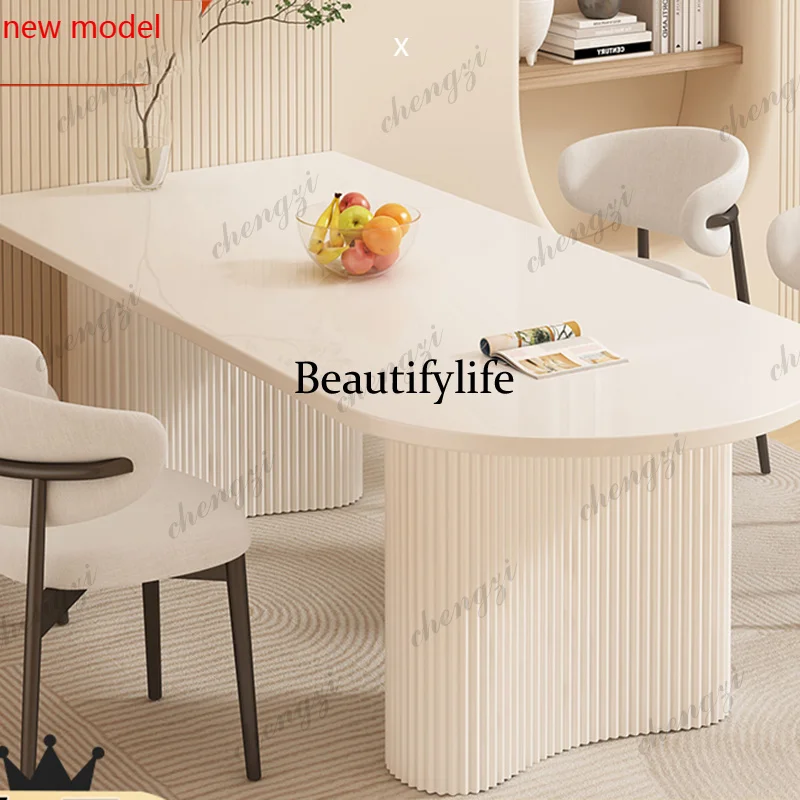 Mesas de comedor modernas francesas, mesas de comedor rectangulares nórdicas de lujo simples, mesas vintage para sala de estar, mesas plegables portátiles, muebles para el hogar N1