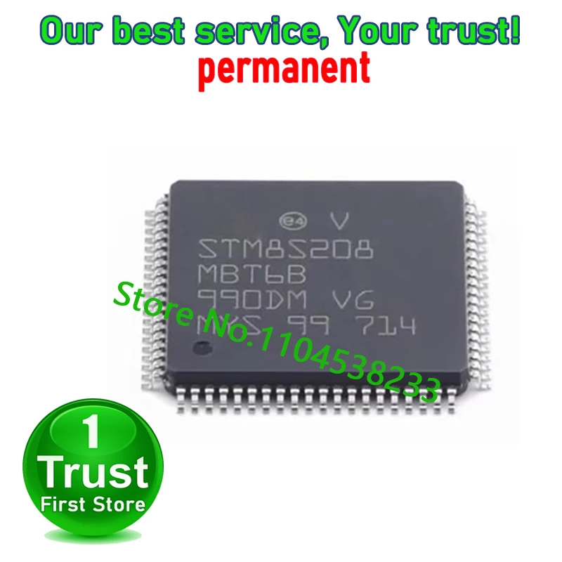 STM8S208 STM8S208MBT6 MBT6B LQFP80  Trust First   in stock 5-100PCS/LOT